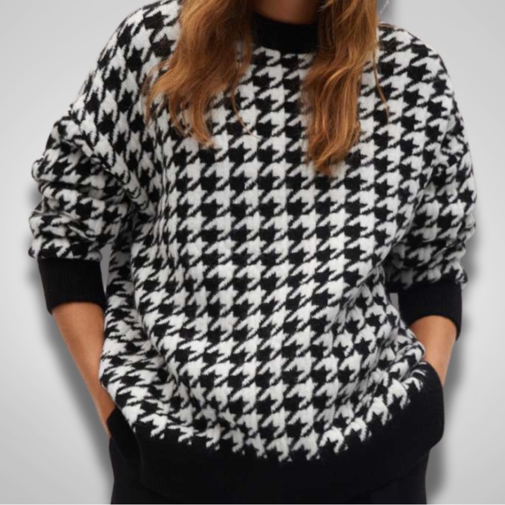 Mango Oversized Houndstooth Sweater